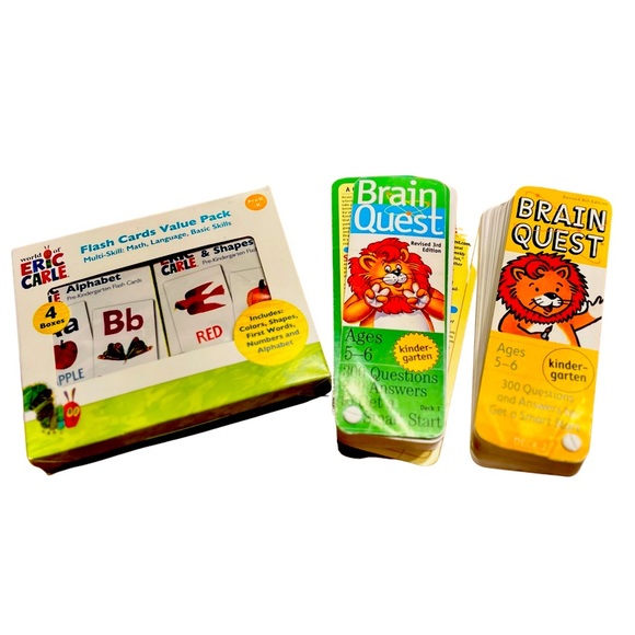 Pre K & K learning bundle of Eric Carle Flash Card Sets & 2 ask & answer flips - Picture 1 of 14